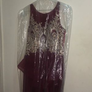 Burgundy PROM dress